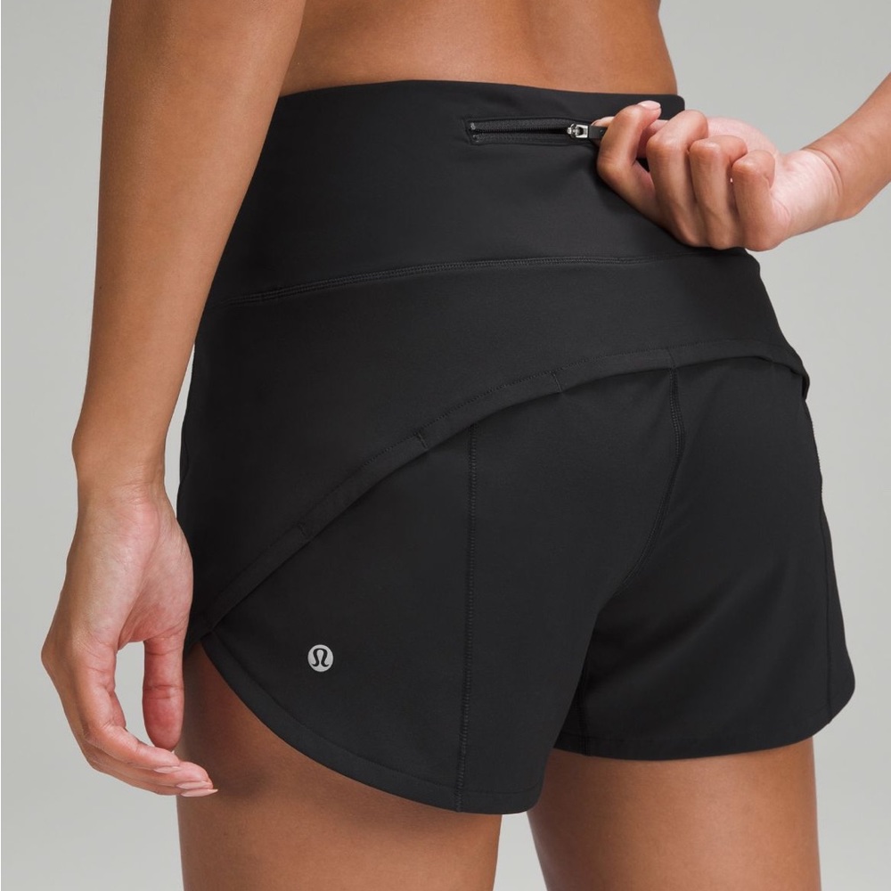 Lululemon Speed Up High Rose Lined Short 4”, 8 tall, black